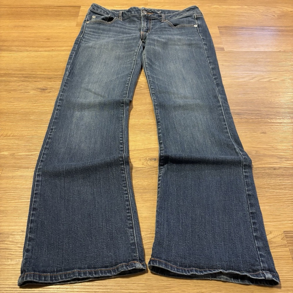 American Eagle Favorite Boyfriend Jeans Womens 10 Blue Medium Wash Fade Stretch